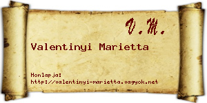 Valentinyi Marietta névjegykártya